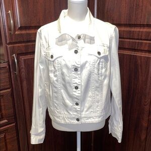 Classic White Denim Jacket for Women